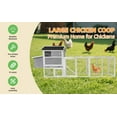 thumbnail image 6 of 113" Wooden Chicken Coop, Large Outdoor Hen House with Run and Nesting Box, Poultry Cage Rabbit Hutch with Waterproof Anti-UV Panel for Backyard Outdoor, Gray, 6 of 9