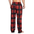 thumbnail image 3 of Ashford & Brooks Men's Mink Fleece Sleep Lounge Pajama Pants - Red Black Plaid - Large, 3 of 4