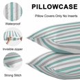 thumbnail image 5 of Turquoise Grey Stripe Lumbar Pillow Covers 20x12 Inch Set of 2, Modern Farmhouse Vertical Striped Waterproof Outdoor Pillow Covers, Decorative Cushion Pillowcases for Couch, Sofa, Bed, Garden, Patio, 5 of 9