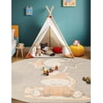 thumbnail image 3 of Unique Loom Whimsy Kids Collection Area Rug - Clement (7' 1" Round Peach Blossom/Gray), 3 of 9