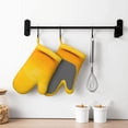 thumbnail image 6 of Hirioo Yellow Lemon for Silicone Oven Mitts for BBQ, Baking, Cooking, Set of 2, Heat Resistant 260℃, Non-Slip Kitchen Essentials, 6 of 6