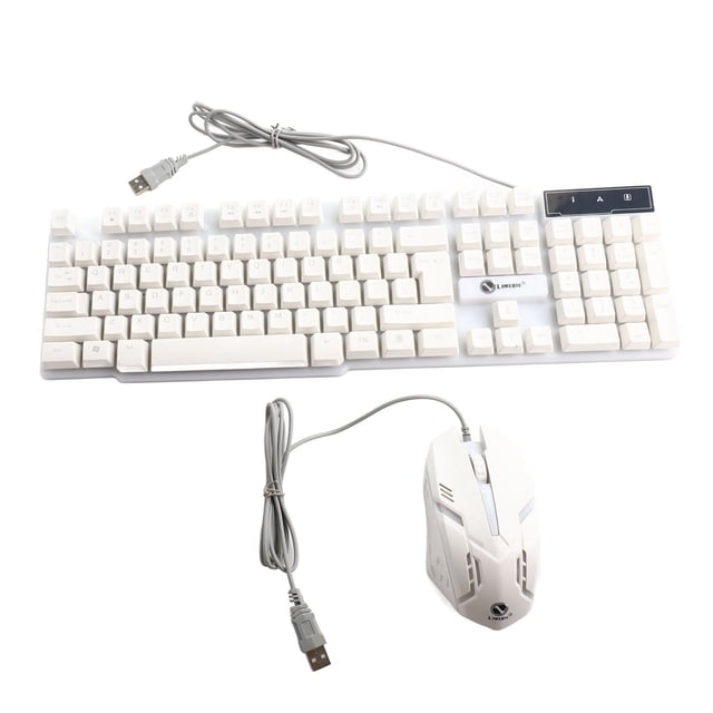 Clavier et Souris de Jeu Rétroéclairés à DEL, pour PC, Ordinateur de Bureau, Portable, Télé Intelligente, Souris Colorée et Lumineuse et Vitesse de Réponse Rapide