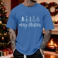 thumbnail image 2 of Men's Christmas Short Sleeve Tee Crewneck T Shirt Blue L, 2 of 4