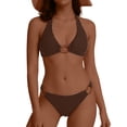 thumbnail image 2 of Bixock Bathing Suits for Women,Tankini Swimsuits for Women,Swimsuits for Women 2 Piece Bikini Swimsuit Solid Color Basic Style All Match Swimwear Swimsuits, 2 of 6