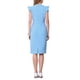 thumbnail image 3 of Vestido midi de oficina para mujer Inspire Chic, con cuello redondo, mangas con volantes, talla XL, color azul, 3 of 5