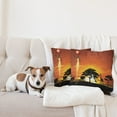 thumbnail image 4 of Ambesonne Animal Throw Pillow Cover 2 Pack, Woman Scene, 18", Burnt Orange Black, 4 of 7