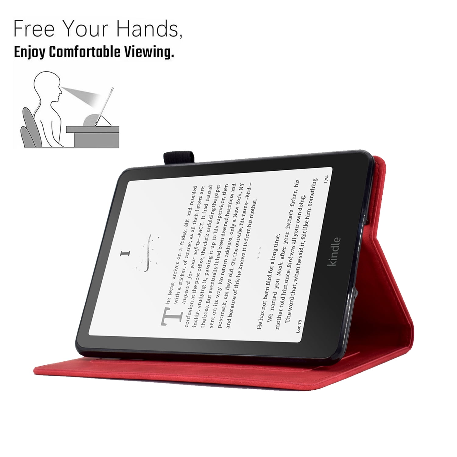 Étui Protection Kindle Paperwhite 12e Génération 2024 / Kindle Colorsoft Signature - Support Intégré, Réveil Automatique - Coque Rigide Trois Volets