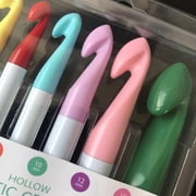 ZUARFY 7 Pieces Huge Plastic Handle Crochet Hooks Set Large Size 7mm-20mm Colorful Sweater Knitting Needles Yarn Sewing Tools