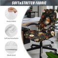 thumbnail image 3 of FKELYI Retro Floral Bird Print 3 Pcs Set Office Chair Cover with Removable Armrest Cover Anti-Dust Swivel Gaming Chair Protector Boss Armchair Decor, Large, 3 of 6