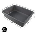 thumbnail image 2 of Bus Tub 4 Pack - 22L Plastic Dishpan, Grey Restaurant Basin - 21.06" x 15.35" x 5.9" - Food Grade, BPA-Free Storage & Cleaning, 2 of 3