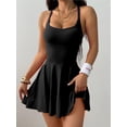 thumbnail image 2 of Tennis Dress with Built in Shorts and Bra Golf Dresses for Women with Shorts Tennis Dress Cut Out Black S, 2 of 7
