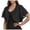 Black&010529P, variant on Garbnen Shrugs for Women Chiffon Open Front Cropped Short Sleeve Cardigans for Women Soft Lightweight Casual Sheer Shawls for Women Beige XXL