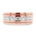thumbnail image 2 of AFFY 0.50CT Moissanite Diamond Milgrain Wedding Band Ring For Men & Women in 10K Solid Rose Gold-4.5, 2 of 8