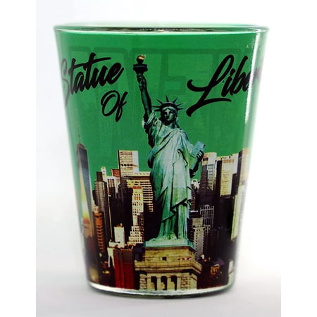 

New York Green Skyline SOL Outside Photo Letters Inside Shot Glass…