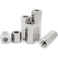thumbnail image 1 of Varilla Tuerca de acoplamiento larga M4 Placa base Espaciador Pilares Acero inoxidable 304 (Silver10pcs) LingWen 8390614173514, 1 of 1