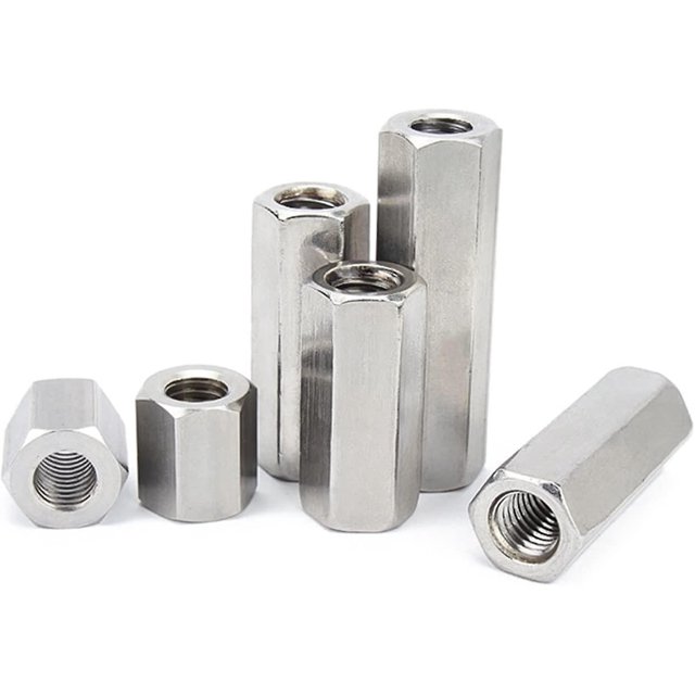 Varilla Tuerca de acoplamiento larga M4 Placa base Espaciador Pilares Acero inoxidable 304 (Silver10pcs) LingWen 8390614173514