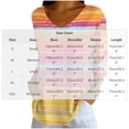 thumbnail image 7 of Uootdi Summer Tops for Women V Neck Horizontal Stripe Gradient 3/4 Sleeve Curved Hem Loose Fit Tops Coastal Stroll Lightweight Orange Tops Women, 7 of 7