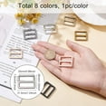 thumbnail image 2 of 8Pcs 8 Colors Zicn Alloy Slider Buckles Adjustable Buckle Fasteners for Strap Leathercraft Bag Belt Rectangle Mixed Color 26x31.5x3mm Hole: 25x7.5mm 1pc/color, 2 of 7