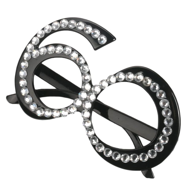 Gafas de cumpleaños cristal negro 60 aniversario fiesta de bodas Sunnimix