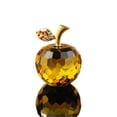 thumbnail image 2 of Hxlamzoo Exquisite Glass Apple Decor Ornament | Crystal-Cut Golden Apple Figurine with Gem-Adorned Leaf | 1.57in Elegant Home & Office Decoration, 2 of 2
