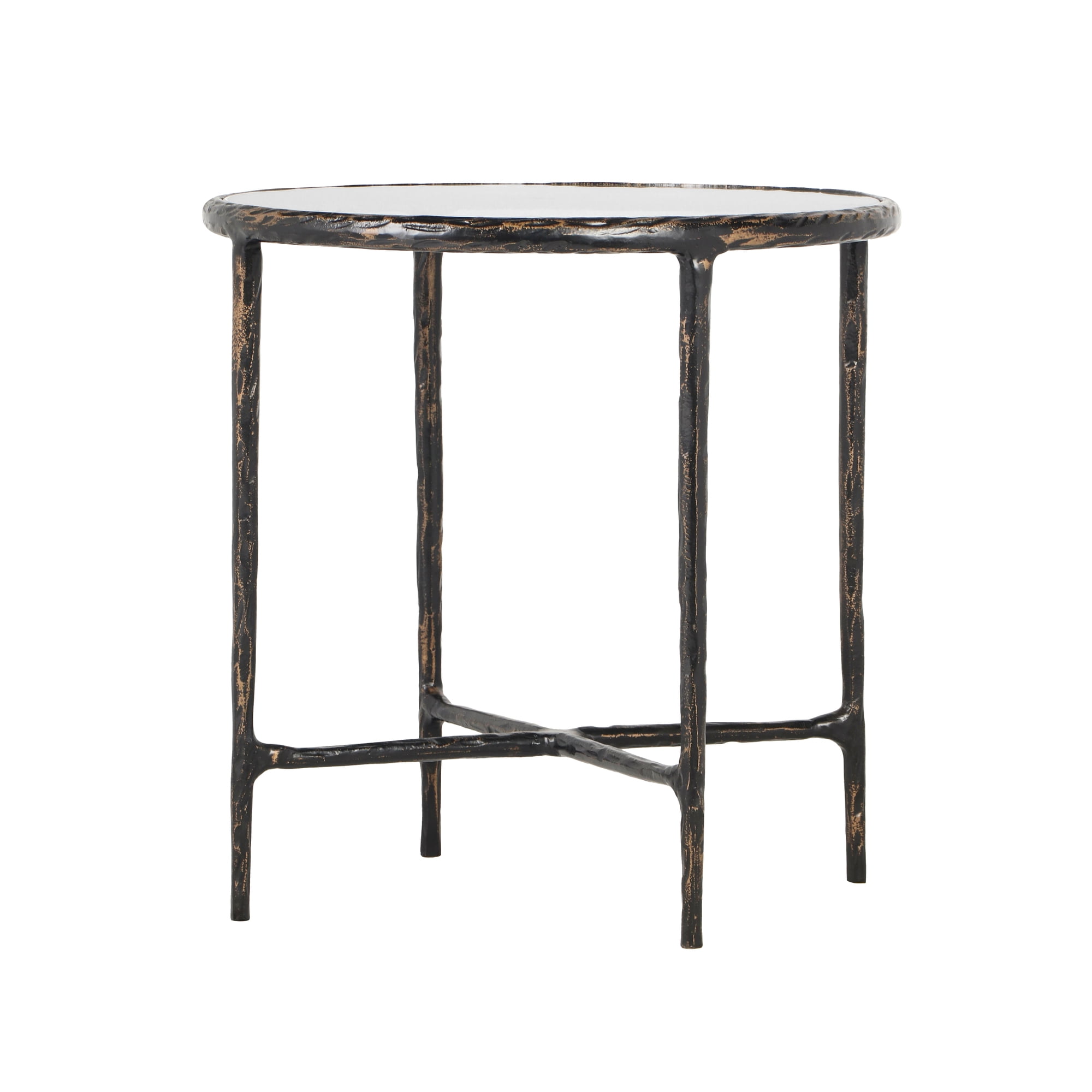 Ox Bay Nicole 22" Round Glass Top Side Table – Contemporary Accent Table for Indoor Use, 22" High