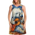 thumbnail image 1 of Disketp Dog Guitar Starry Night para Vestido sin Mangas para Mujeres, Vestidos de Verano para Mujeres, Casual y Holgado para la Playa, 1 of 7