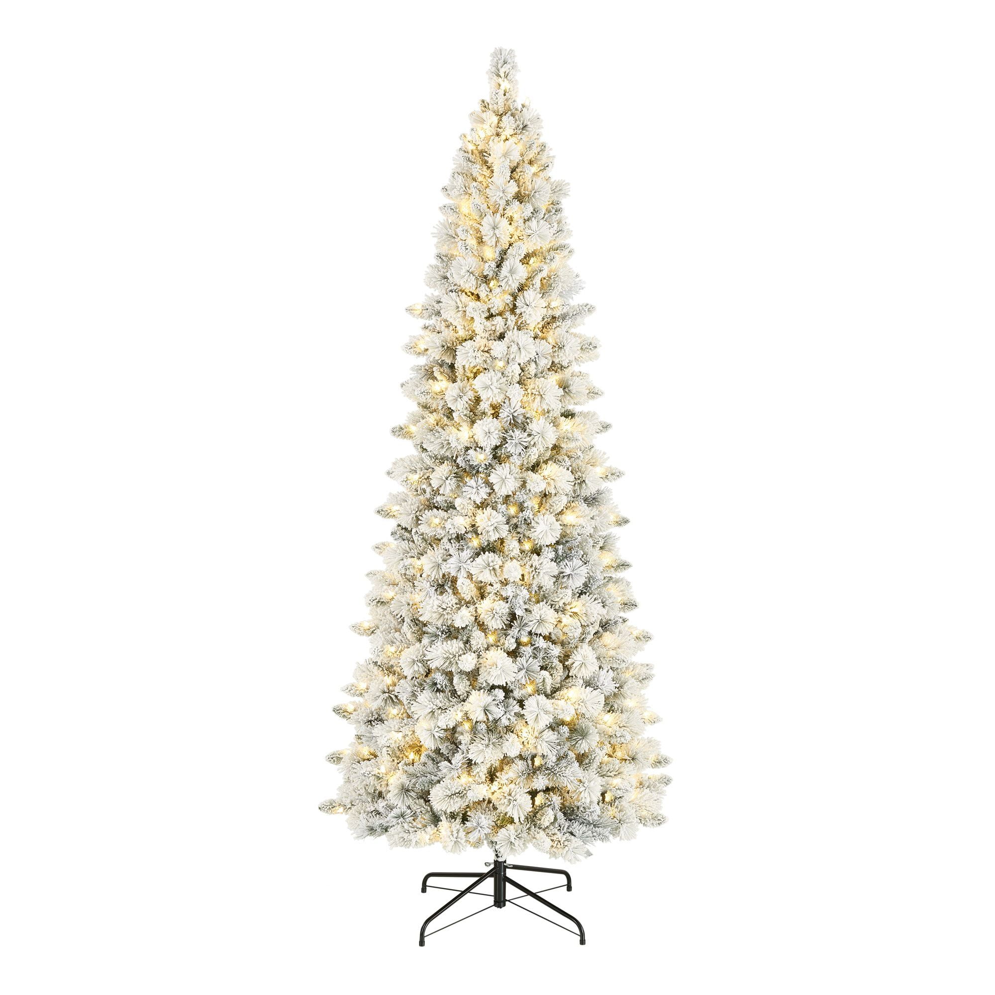 Holiday Time 9ft Pre-Lit Flocking Tahoe Spruce Christmas Tree, Warm White LED, Green, 9'
