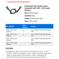 thumbnail image 2 of Downstream Rear Oxygen Sensor - Compatible with 2005 - 2010 Honda Odyssey 2006 2007 2008 2009, 2 of 2