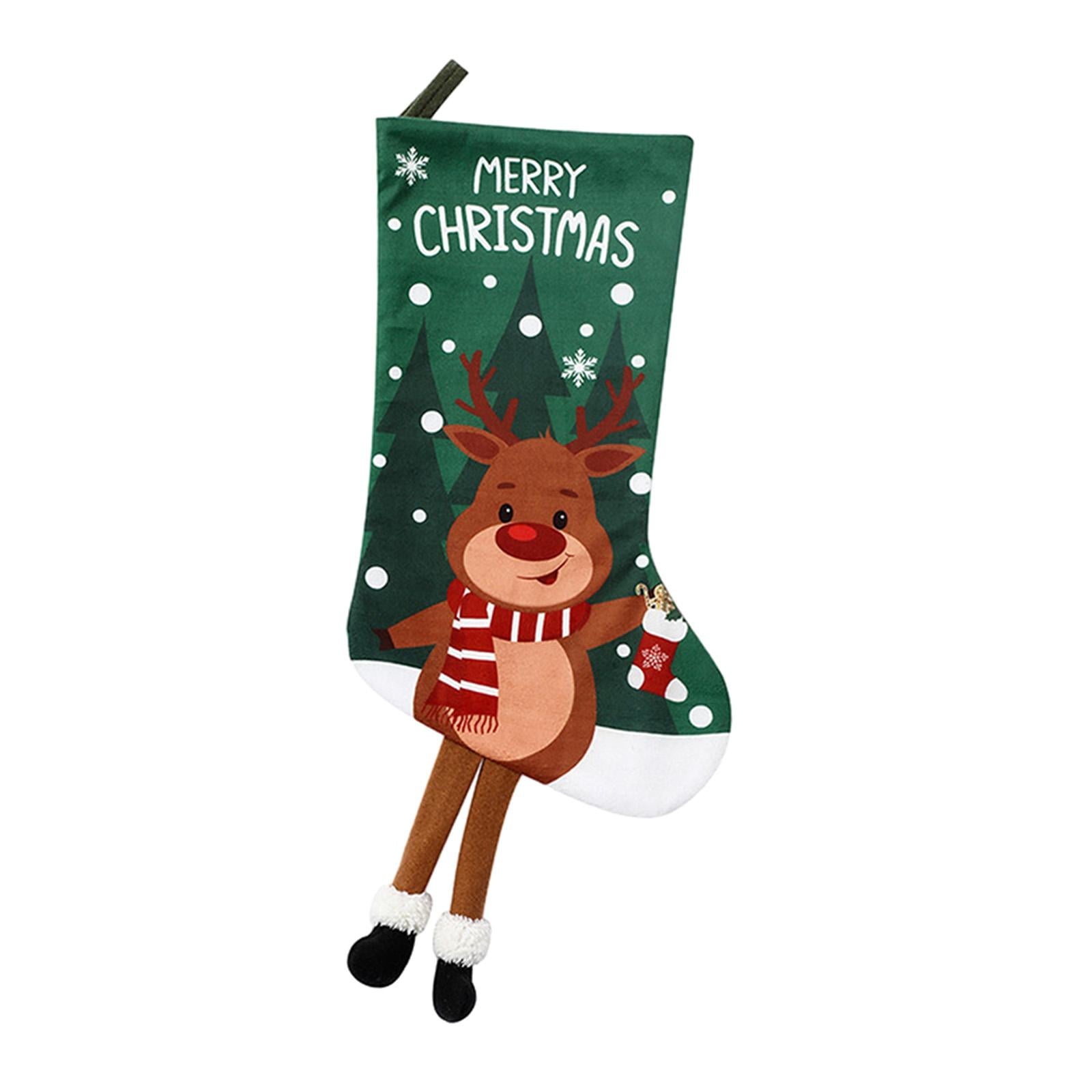 2 Grandes Medias De Navidad De Felpa Blanca – Botas De Papá Noel De 38 Cm Para Colgar En Chimenea, Árbol O Puerta, Con Purpurina Y Cuerda