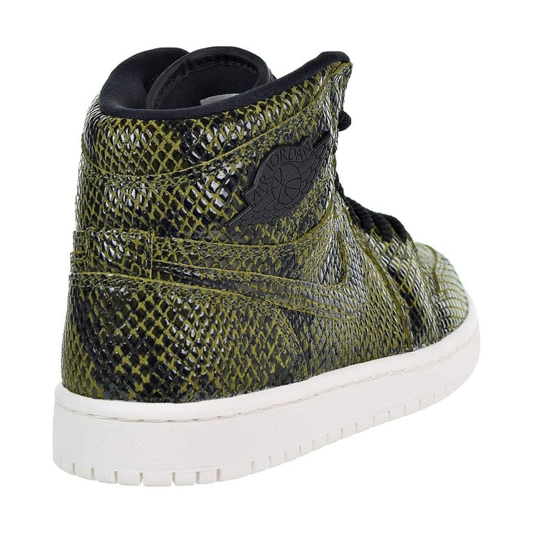 Womens Air Jordan 1 Retro High Premium Snakeskin Olive Canvas