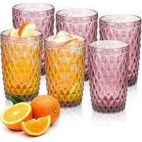 NANAHuang Vintage Drinking Glass Set of 4,12 oz Embossed Floral Drinkware Set,Green Drinking Glasses Cups Wine Glasses Colored Glassware for Whisky,Beer,Juice,Cocktail,Heavy Duty