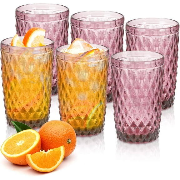 NANAHuang Vintage Drinking Glass Set of 4,12 oz Embossed Floral Drinkware Set,Green Drinking Glasses Cups Wine Glasses Colored Glassware for Whisky,Beer,Juice,Cocktail,Heavy Duty