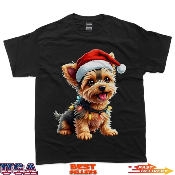 Morkie Holiday Lights Festive Pajama Pet Lover Unisex T-Shirt up to size 5XL