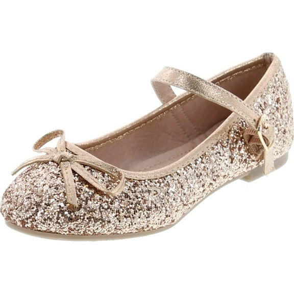 Link Marina-36K Girl's Glitter Bow Ballerina Party Dressed Flat Mary Janes