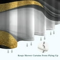 thumbnail image 6 of Black White Gold Wave Marble Pattern Shower Curtain 72"x72" ,Bathroom Decorative Shower Curtains Set with 12 Hooks,Modern Waterproof Washable Shower Curtain, 6 of 6