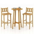 thumbnail image 1 of Costway Ensemble de Bar de Patio 3 Pcs Table de Cocktail Ronde avec 2 Tabourets de Bar Sans Accoudoirs, 1 of 9