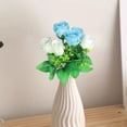 thumbnail image 4 of Ramo de Rosas Artificiales Seis Cabezas | Flores de granada simuladas realistas | Azul, Rosa, Beige, Rojo, Verde | Disposición decorativa de plástico de 14,17x5in | Resistente al desvanecimiento, 4 of 6