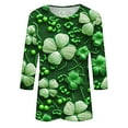 thumbnail image 5 of Womens St Patricks Day Tops, 3/4 Sleeve T Shirt Tops for Women, Round Neck Blouses Ladies Loose Casual St. Patrick's Day Printed Shirt Round Neck Three Quarter Sleeves 3/4 Sleeved T-Shirts, 5 of 5