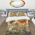 Designart "Sunflower Symphony Yellow III" Floral Sunflower Bedding