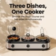 thumbnail image 2 of Chefman Triple Slow Cooker & Buffet Server, Three 2.5-Quart Inserts – Stainless Steel, 2 of 7