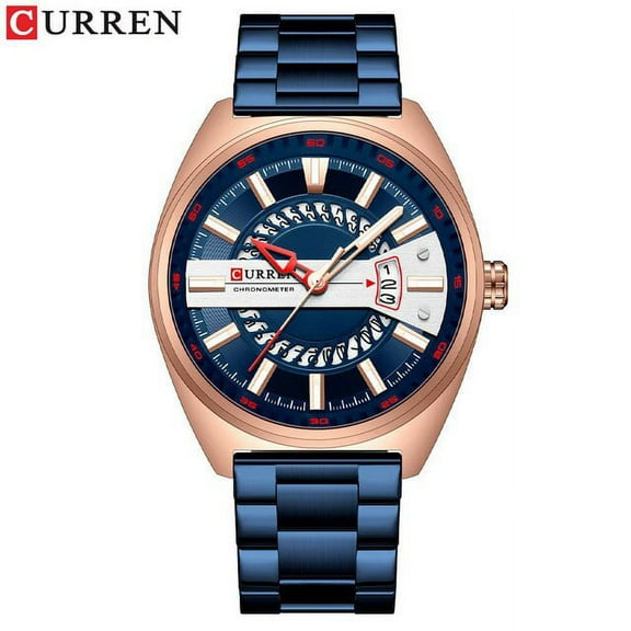 CURREN Fashion Creative Design Watch Men Quartz Stainless Steel Date Wristwatches for Male Luminous Clock