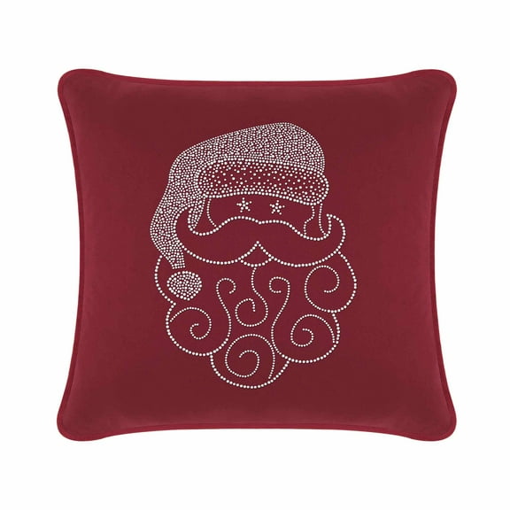 Santa Pillow - 16x16 - Burgundy Velvet
