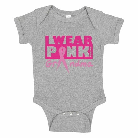 Kids Cute Baseball Onesie “I Wear Pink For My Grandma