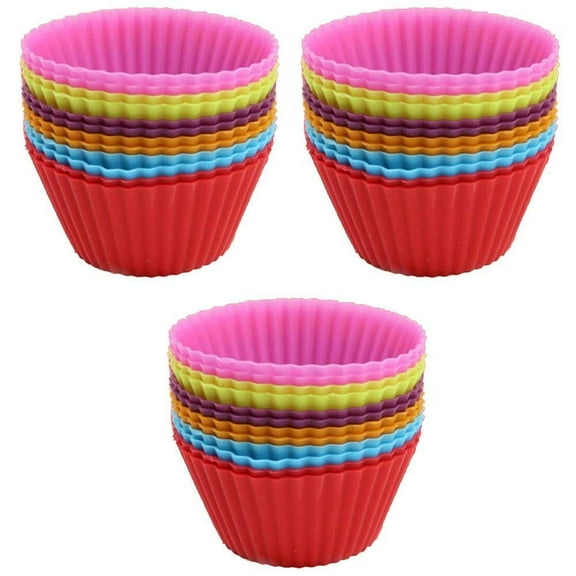 Magik 36 PCS Reusable Non-stick Silicone Mini Baking Muffin Cupcake Chocolate Cups (Round Mold)