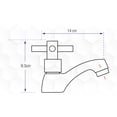 thumbnail image 2 of Llave sencilla en cruz de lavabo cromado MB-303i, 2 of 4