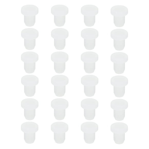 Unique Bargains Bouchon en Silicone en Forme de T pour Trou de 6,3 à 6,4 mm Blanc 24 Pcs