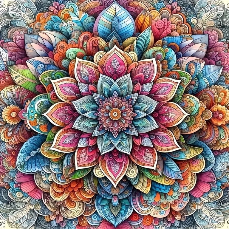CSZPPQAF Diamond Painting Hundred Flowers 13.8x13.8" photo 1