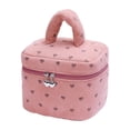 thumbnail image 1 of Bolsa de maquillaje, neceser de pana, portátil, con asa. Rosa, 1 of 8