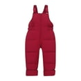 thumbnail image 5 of Toddler Baby Winter Ski Suit Long Sleeve Down Jacket Puffer Jumpsuit Overalls Windproof Warm Outerwear 2 Piece Snowsuit, Red, 2 Years, 5 of 7