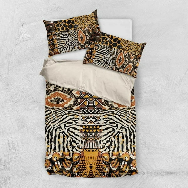 African Tribal Pattern With Wild Animal Skins Bedding Set LT15